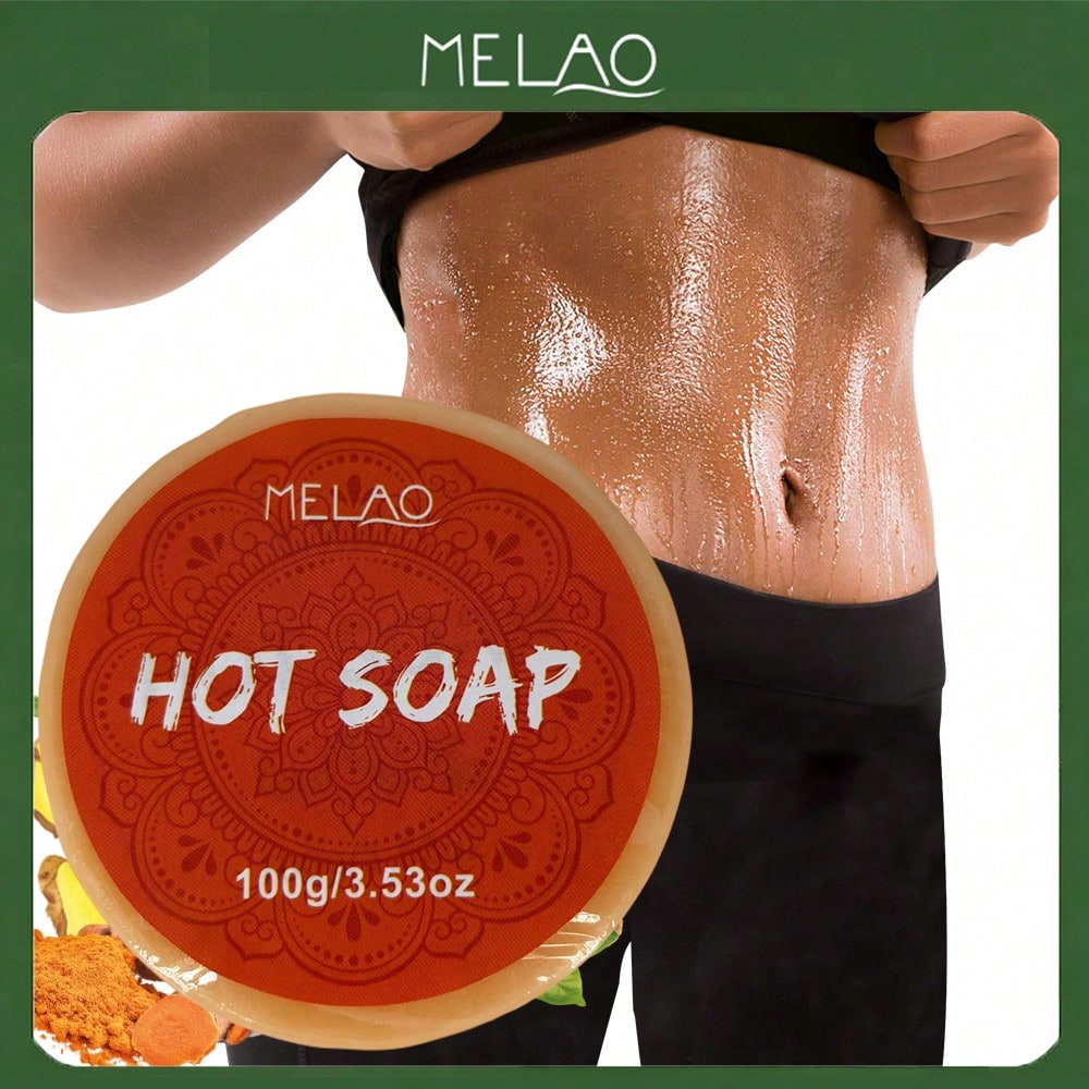 Hot Soap, MELAO Hot Soap Bar 100g, Warming Cleansing Bar for Body, Deep Cleanses & Invigorates, Refreshing for Post-Workout, Creates Warming Sensation, 100g/3.53oz