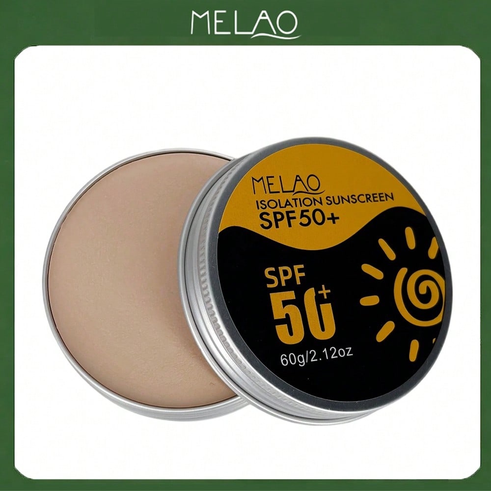 ISOLATION SUNSCREEN SPF 50+, MELAO High Protection Sunscreen SPF 50+ Cream, Broad Spectrum UVA UVB Protection, Moisturizing & Non Greasy, For Face & Body, Water Resistant, Lightweight Formula, 80g/2.82oz