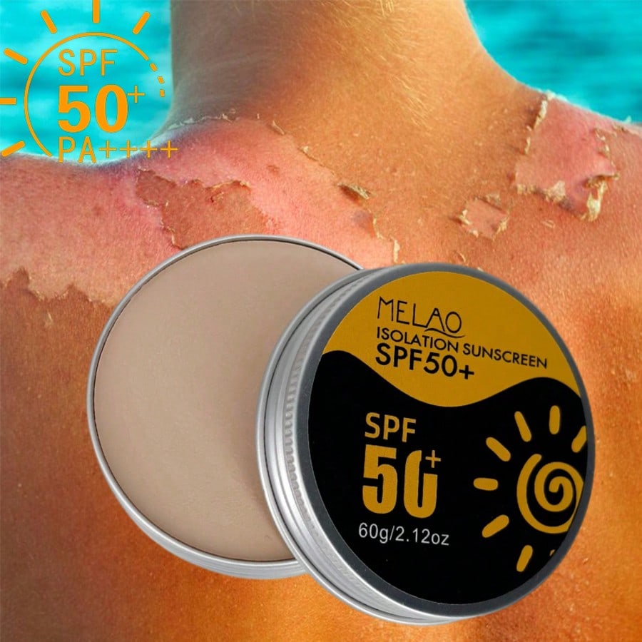 ISOLATION SUNSCREEN SPF 50+, MELAO High Protection Sunscreen SPF 50+ Cream, Broad Spectrum UVA UVB Protection, Moisturizing & Non Greasy, For Face & Body, Water Resistant, Lightweight Formula, 80g/2.82oz