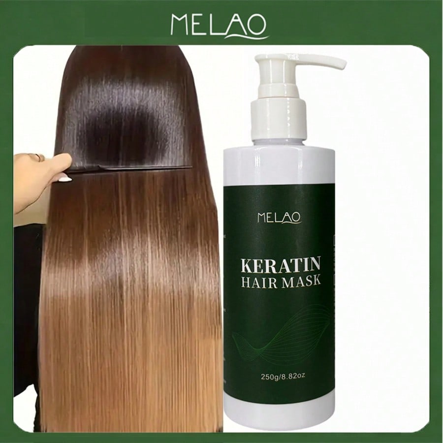 MELAO Keratin Hair Mask 250g - Deep Repair Treatment for Damaged Hair | Intense Hydration & Frizz Control | Salon-Quality Results at Home | With Natural Oils for Smooth & Shiny Hair