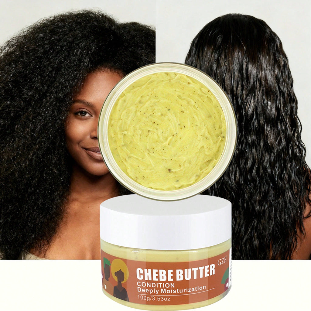 GZE Chebe Butter, Powderful Moisturization, Repairs Split Ends Dry Damaged Strand, Softens, Conditions & Strengthens Hair, Hair Care, Hair Treatment