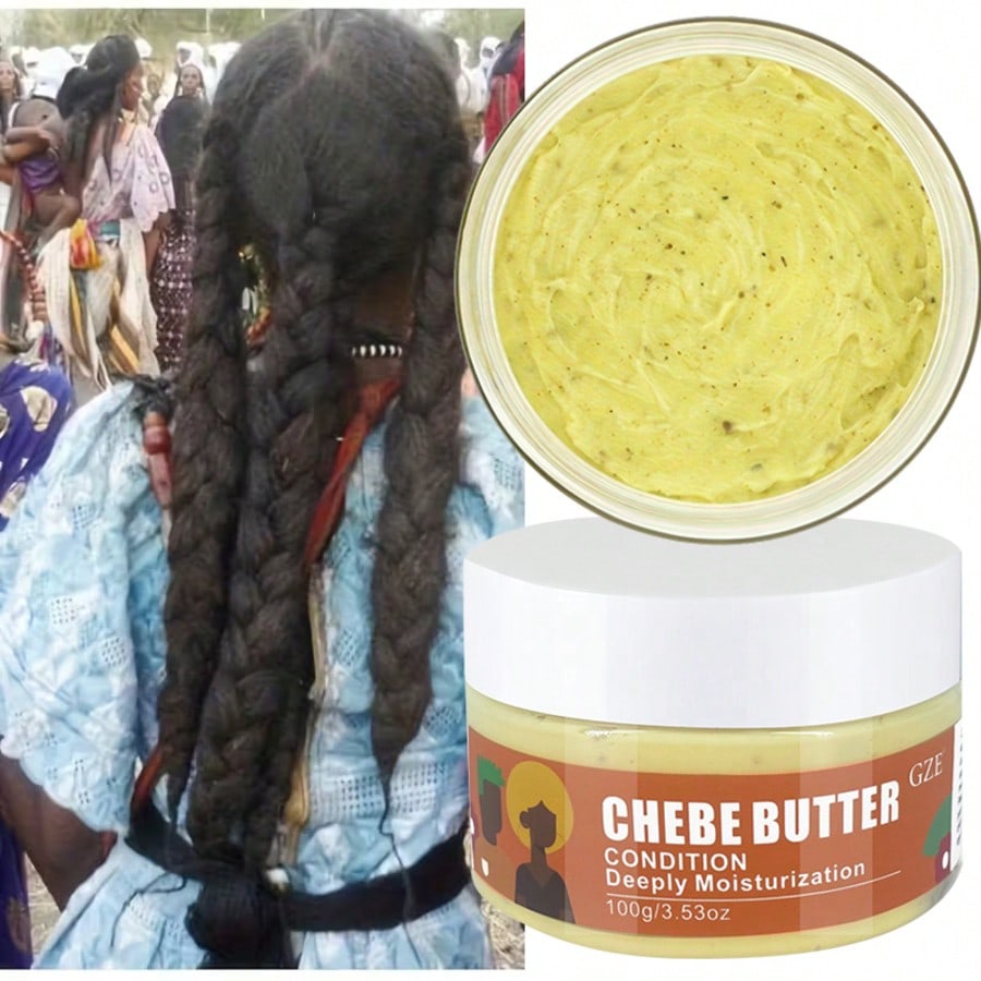 GZE Chebe Butter, Powderful Moisturization, Repairs Split Ends Dry Damaged Strand, Softens, Conditions & Strengthens Hair, Hair Care, Hair Treatment