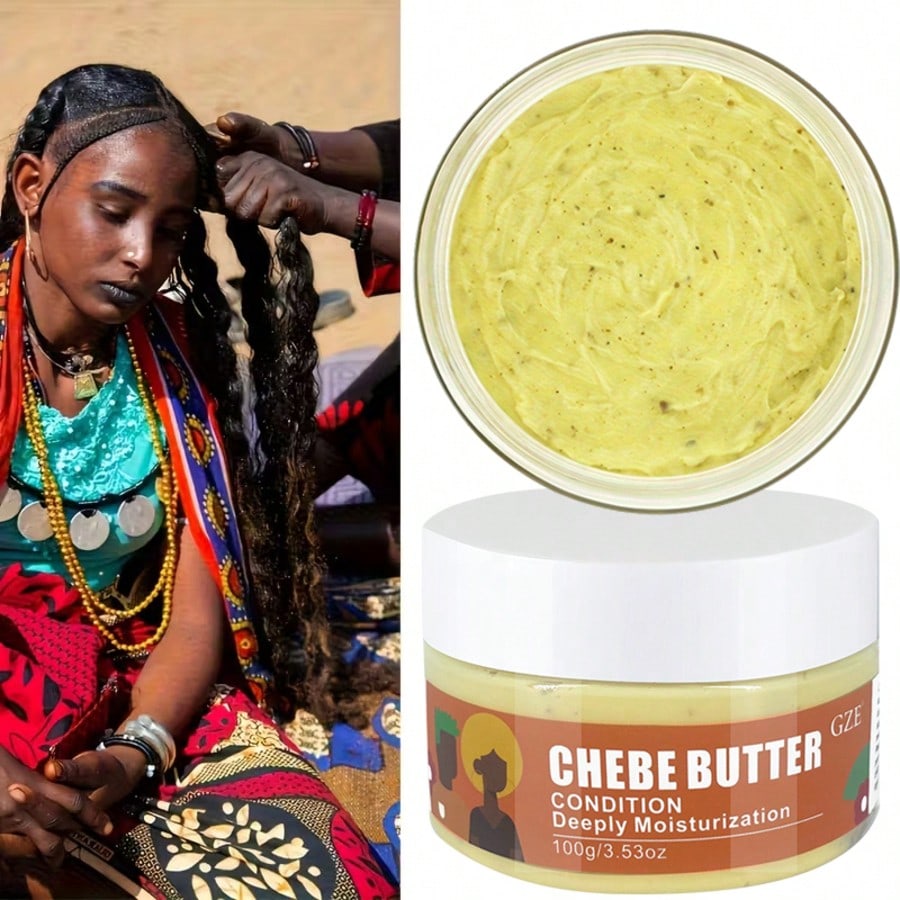 GZE Chebe Butter, Powderful Moisturization, Repairs Split Ends Dry Damaged Strand, Softens, Conditions & Strengthens Hair, Hair Care, Hair Treatment