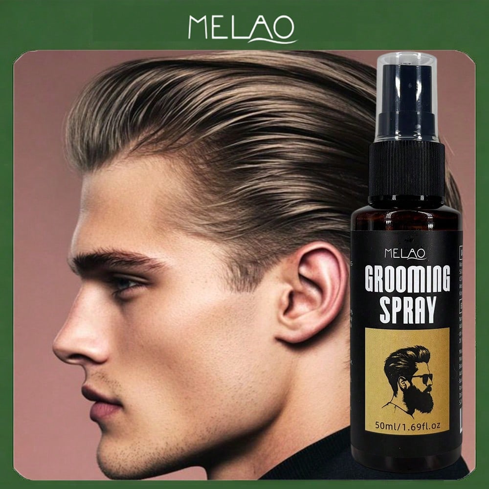 Grooming Spray, MELAO Hair Styling Spray for Men, Tames Frizz & Flyaways, Lightweight Hold for Daily Use, 50ml/1.69fl.oz