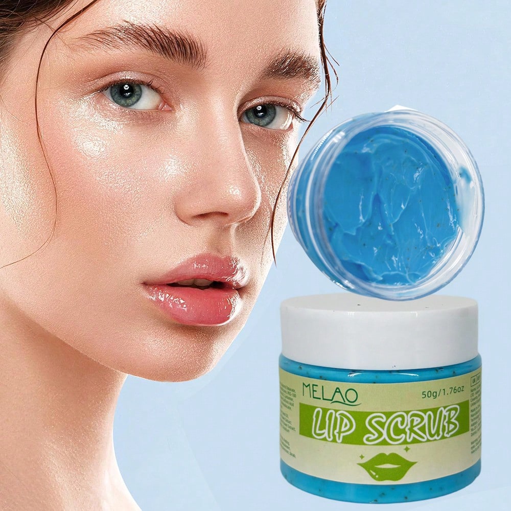 Lip Scrub, MELAO Exfoliating & Moisturizing Lip Scrub, Removes Dry Flaky Skin, for Soft Smooth Lips, with Natural Extracts, 50g/1.76oz