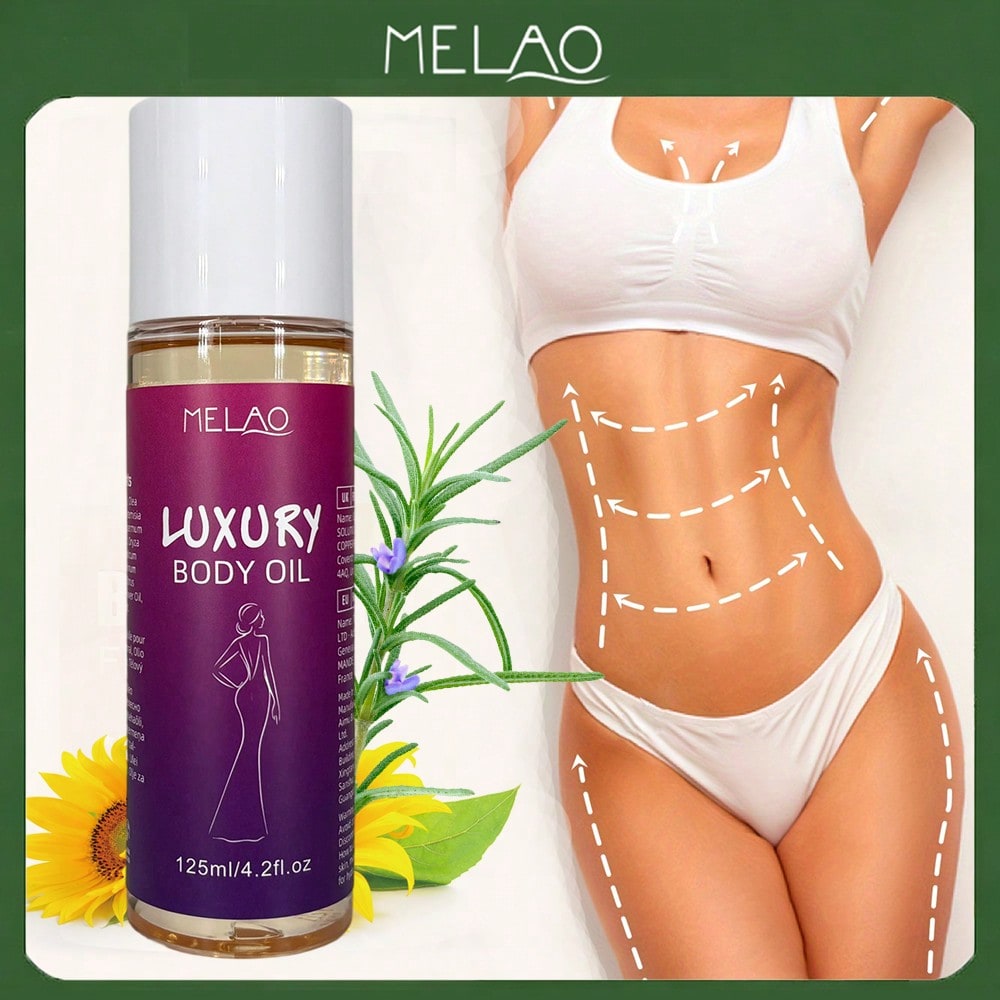 Luxury Body Oil, MELAO LUXURY BODY OIL for Dry Skin, Deeply Moisturizing & Nourishing Body Oil, for All Over Body Care, Leaves Skin Smooth, Glowing & Silky Soft, 125ml/4.2fl.oz