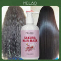SAKURA HAIR MASK, MELAO Cherry Blossom Hydrating & Repairing Hair Mask, for Dry & Damaged Hair, Deep Conditioning Treatment, Smoothens & Adds Shine, 250g/8.82oz