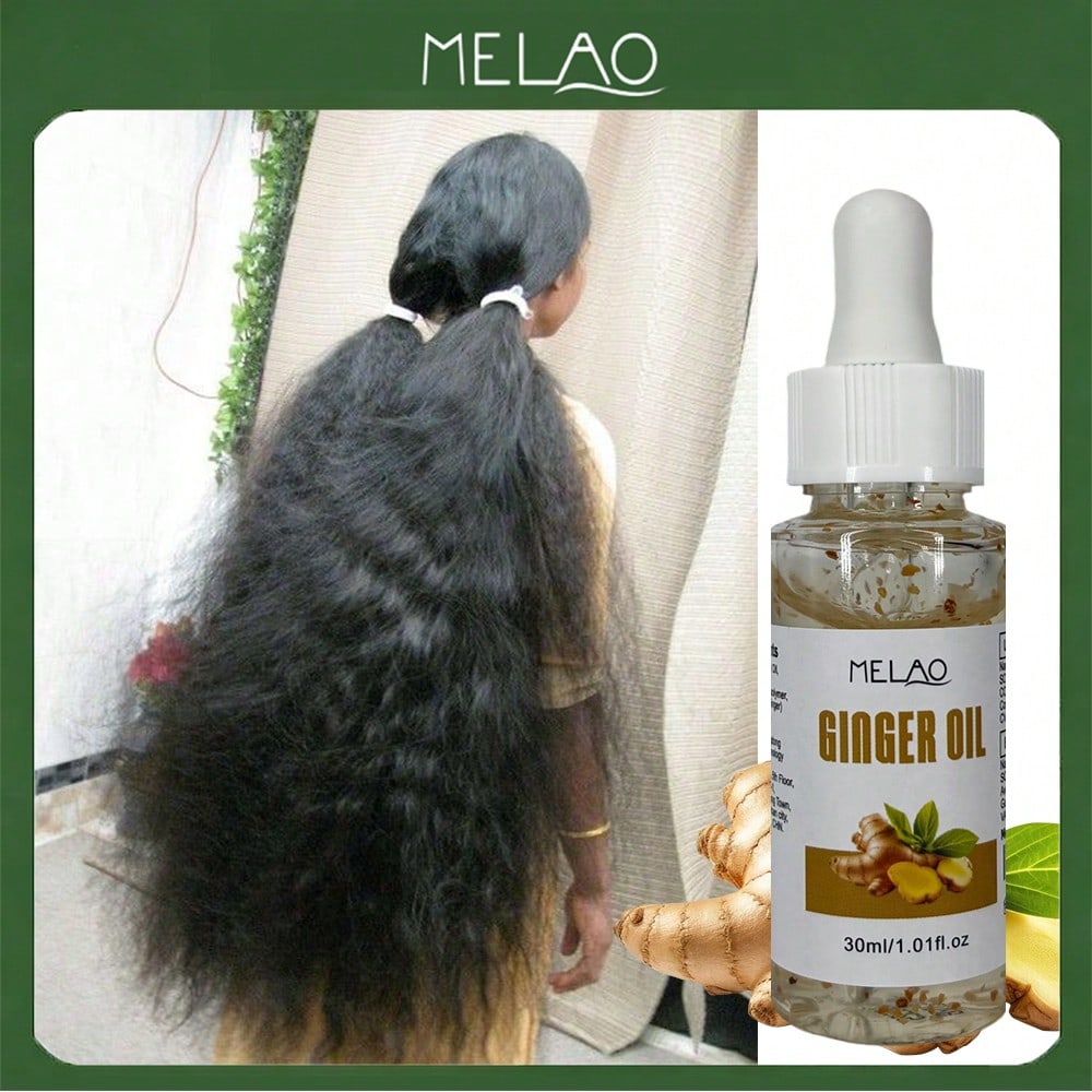 Ginger Essential Oil, MELAO Ginger Oil for Scalp Care, with Pure Ginger Extract, Nourishes Scalp, Adds Shine, Softness & Strength to Hair, 30ml/1.01fl.oz with Dropper