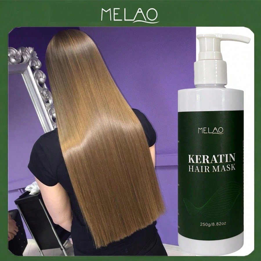 MELAO Keratin Hair Mask 250g - Deep Repair Treatment for Damaged Hair | Intense Hydration & Frizz Control | Salon-Quality Results at Home | With Natural Oils for Smooth & Shiny Hair