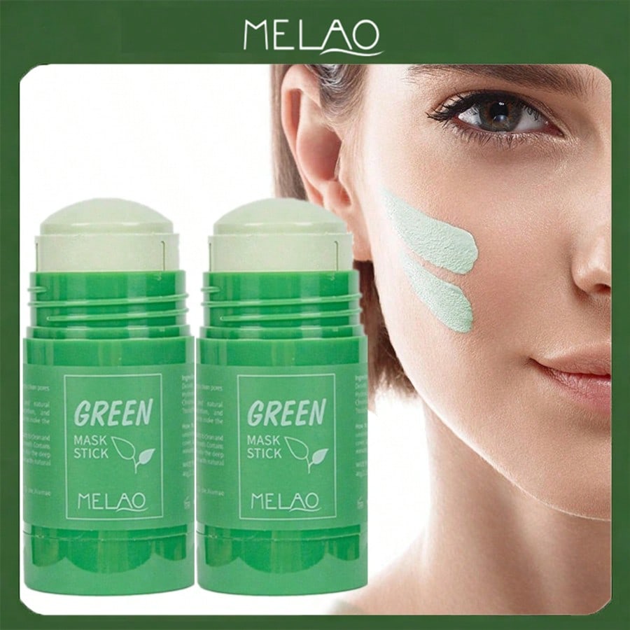 2 Pack MELAO Green Tea Mask Stick, Purifying Clay Mask For Deep Cleansing, Blackhead Remover, Oil Control & Pore Refining, Easy-To-Use Facial Mask Stick For All Skin Types