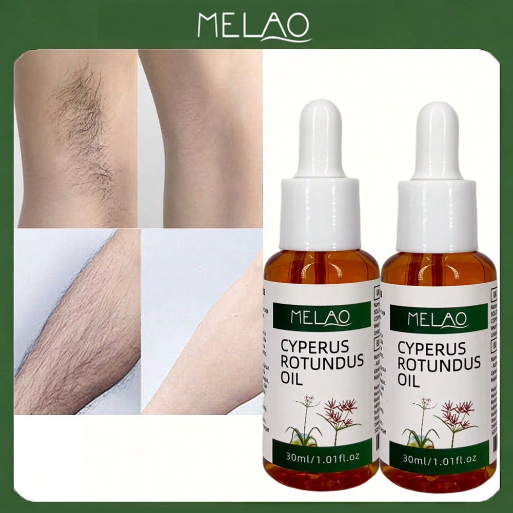 2 Pack MELAO Cyperus Rotundus Oil, 30ml Hair Inhibitor Oil, Reduces Hair & Calms Skin, Natural Ingredient Hair Inhibitor for Body, Arms & Legs