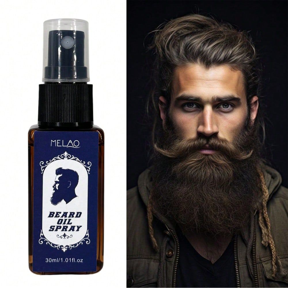 2 Pack MELAO Beard Oil Spray 30ml, Nourishing Conditioning Beard Care Spray, Moisturizes, Softens & Tames Frizz, Adds Healthy Shine, Keeps Beard Smooth & Neat for Men