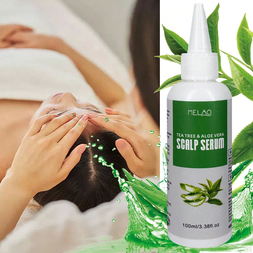 2 Pack MELAO Tea Tree & Aloe Vera Scalp Serum 100ml, Refreshing & Calming Scalp Care, Hydrates & Nourishes the Scalp, Leaves Scalp Clean, Fresh & Comfortable for All Hair Types