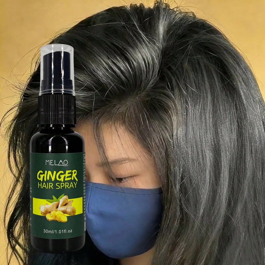2 Pack MELAO Ginger Hair Spray 30ml, Nourishing Scalp & Hair Care Spray, Strengthens Hair Texture, Reduces Dryness & Frizz, Leaves Hair Smooth, Shiny and Healthy for All Hair Types