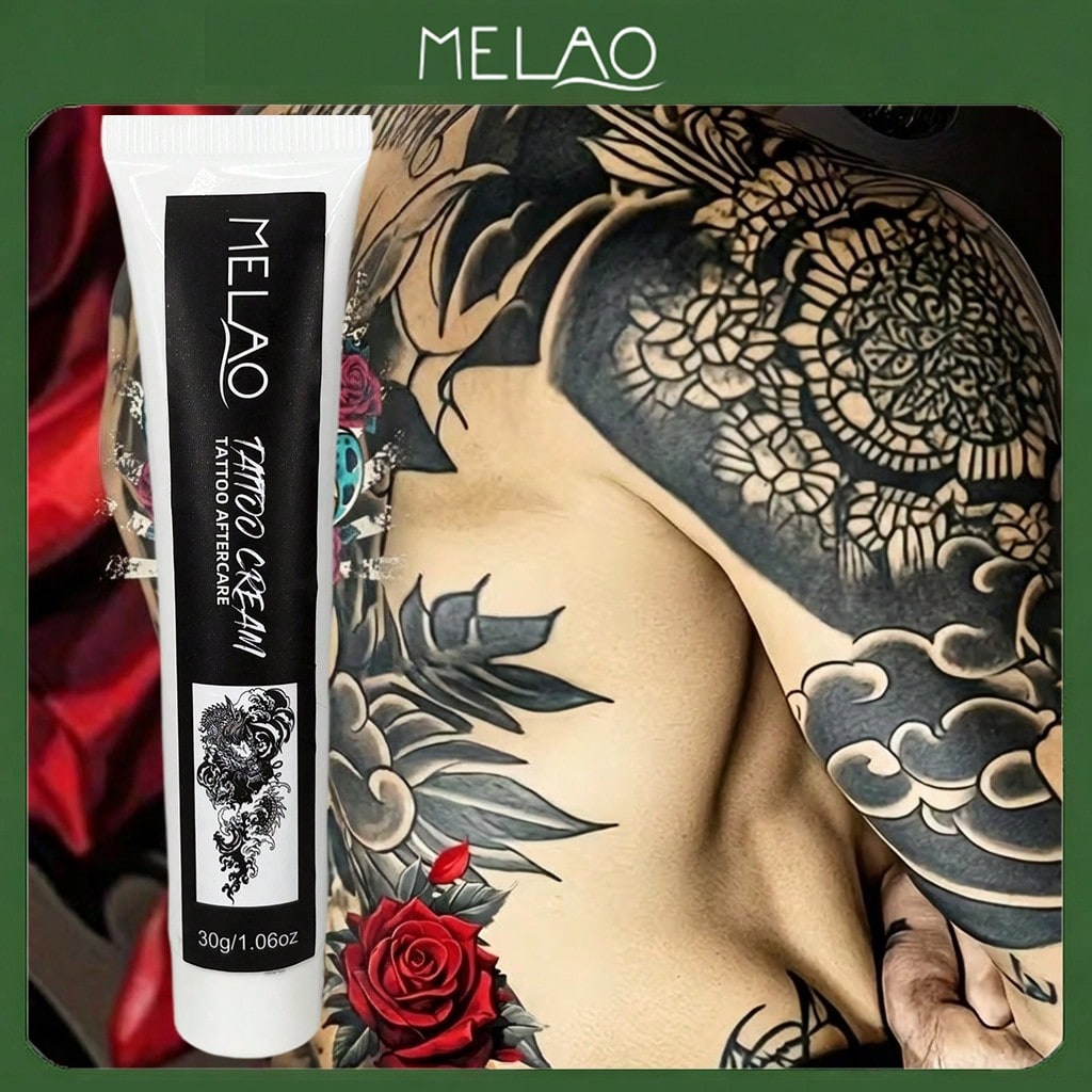MELAO Tattoo Aftercare Cream, 30g/1.06oz Tattoo Care Ointment, Moisturizing Repair Cream for New Tattoos, Protects & Enhances Tattoo Color