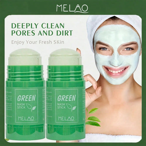 2 Pack MELAO Green Tea Mask Stick, Purifying Clay Mask For Deep Cleansing, Blackhead Remover, Oil Control & Pore Refining, Easy-To-Use Facial Mask Stick For All Skin Types