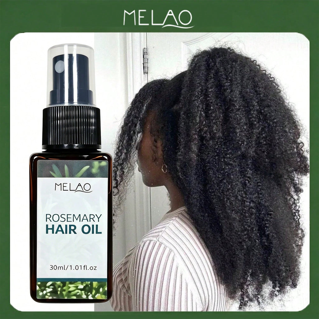 MELAO Rosemary Hair Oil 30ml, Nourishing Scalp & Hair Strengthening Oil, Anti-Frizz & Moisturizing Treatment for Dry, Damaged, Curly & Colored Hair, Adds Shine