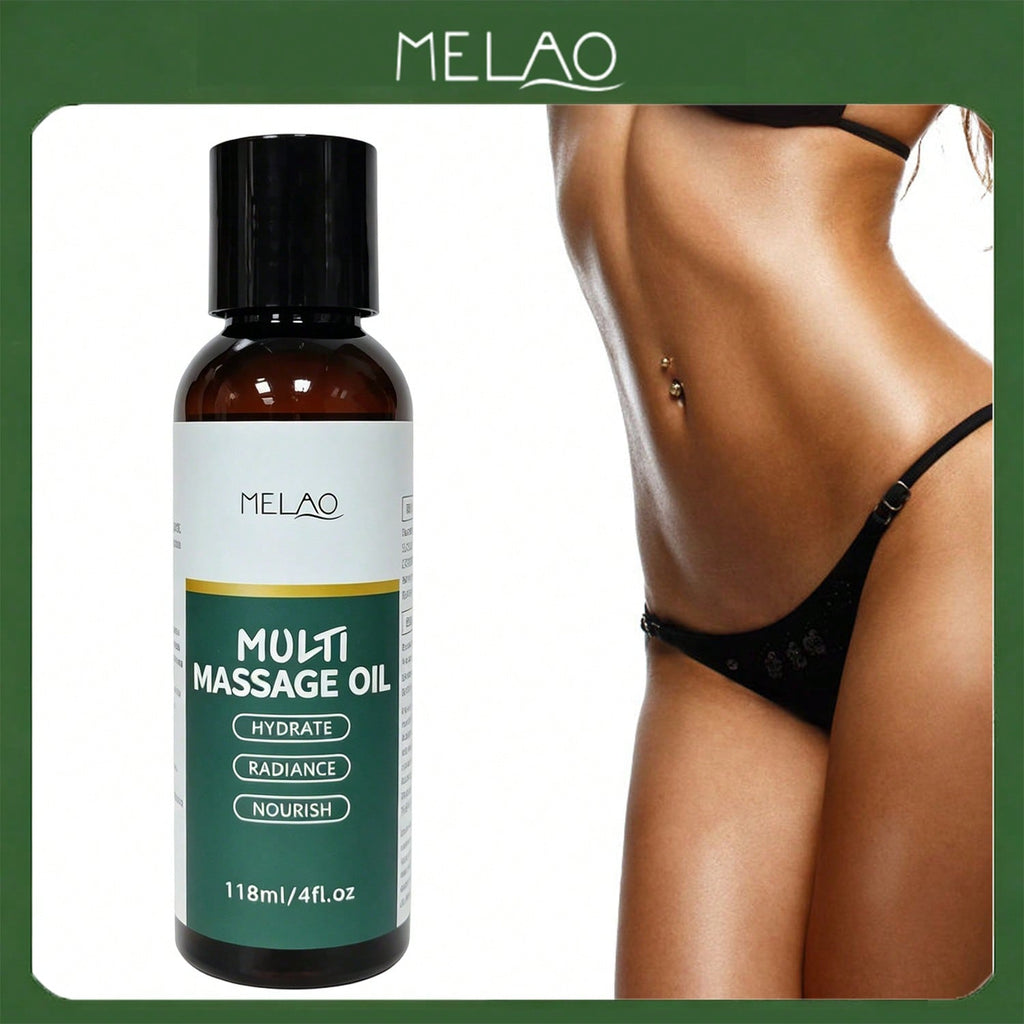 MELAO Multi Massage Oil 118ml/4fl.oz, Hydrating & Nourishing Full Body Massage Oil for Skin Radiance, Relaxing Massage Oil for Spa & Daily Use