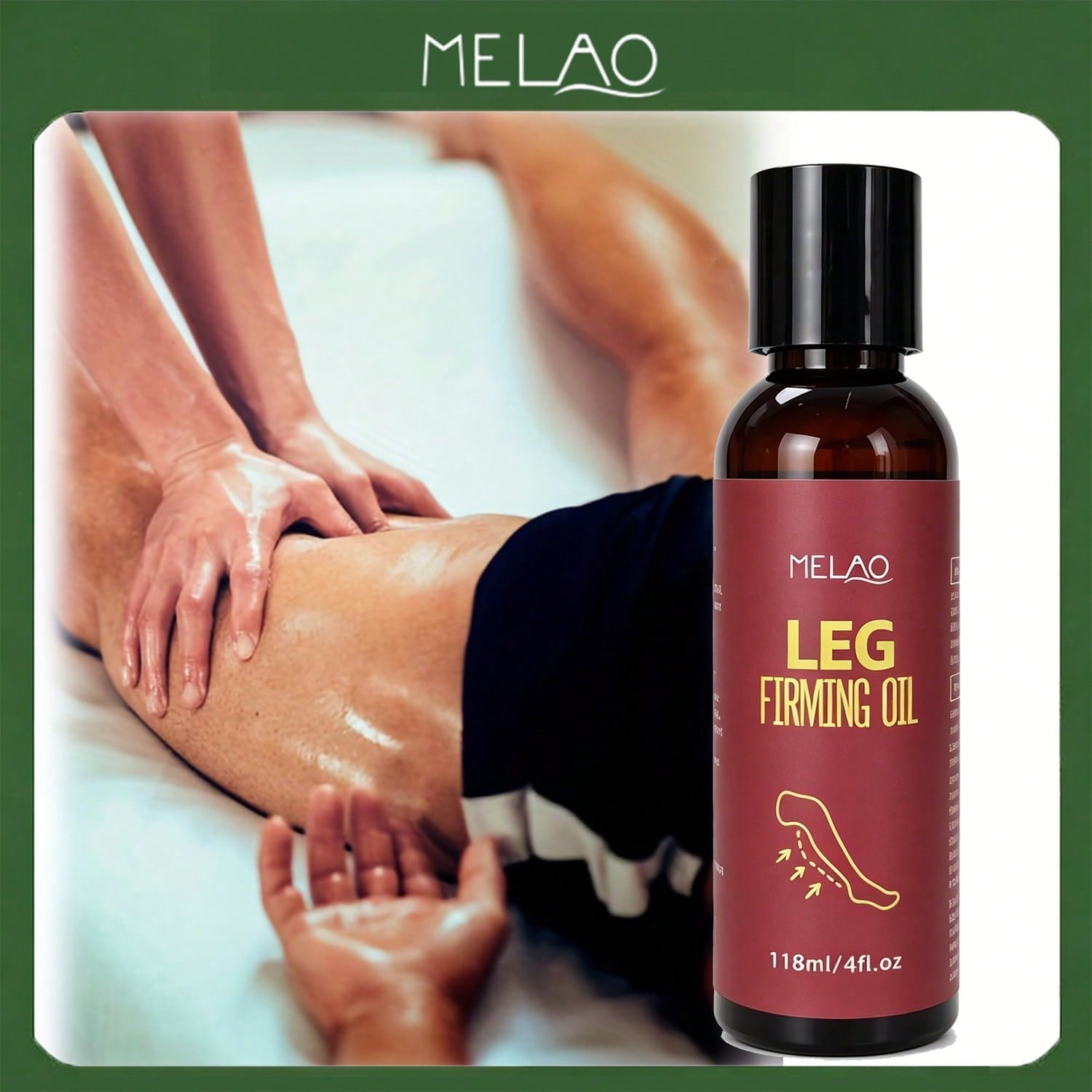 MELAO Leg Firming Oil 118ml/4fl.oz, Skin Tightening & Moisturizing Massage Oil for Legs, Nourishing Body Oil for Elasticity & Firm Skin