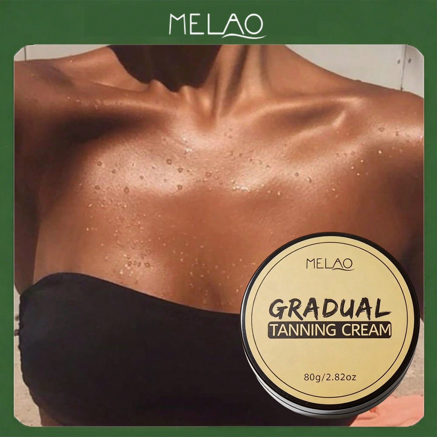 MELAO Gradual Tanning Cream 80g/2.82oz, Buildable Natural Glow Sunless Tanner, Moisturizing Self Tanning Lotion for Gradual, Streak-Free Bronze Tan