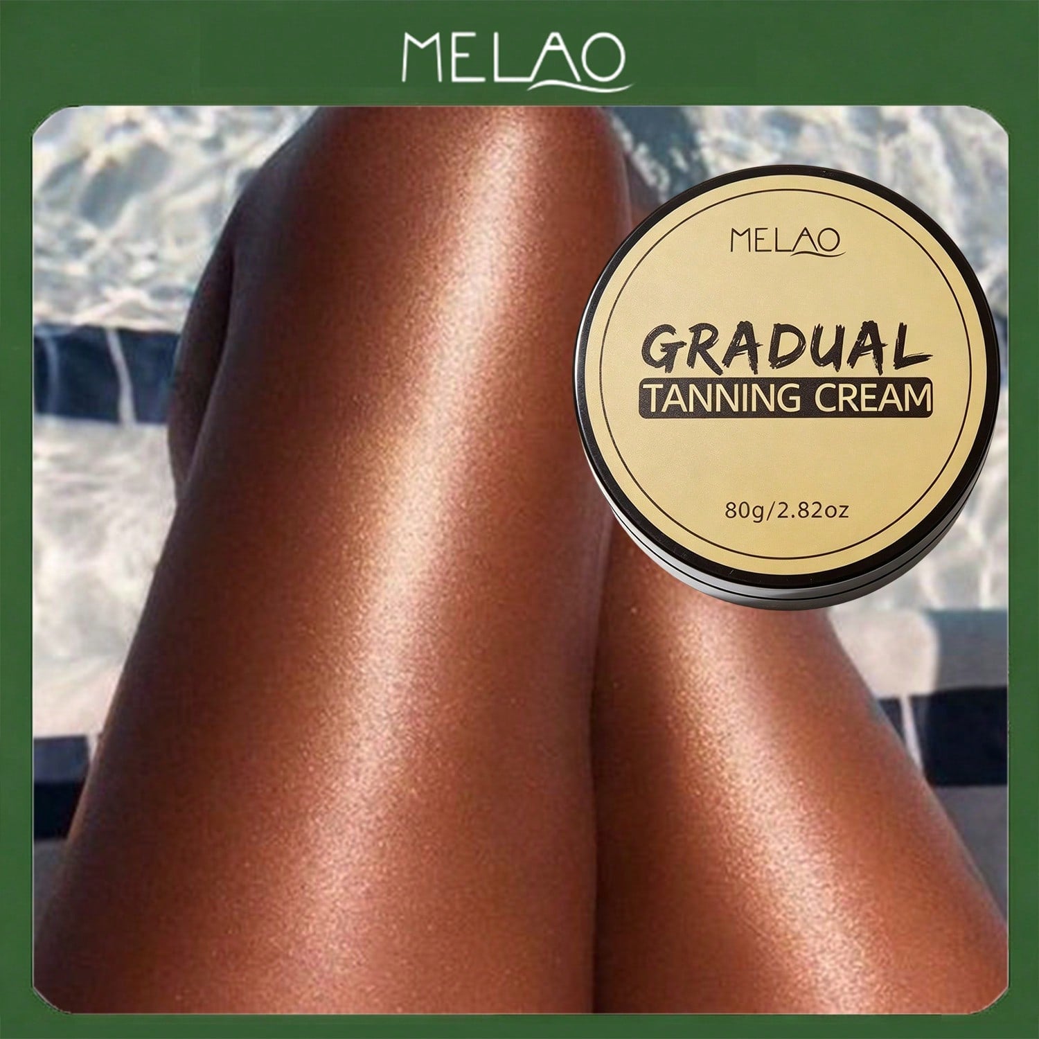 MELAO Gradual Tanning Cream 80g/2.82oz, Buildable Natural Glow Sunless Tanner, Moisturizing Self Tanning Lotion for Gradual, Streak-Free Bronze Tan