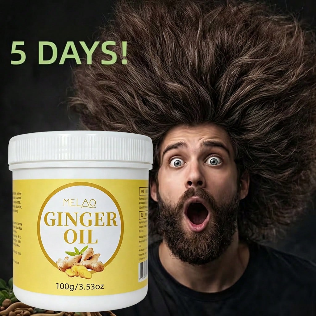 MELAO Ginger Oil 100g/3.53oz, Pure Natural Ginger Essential Oil for Hair, Scalp Massage & Skin Care, Warming & Nourishing Massage Oil for Body & Hair