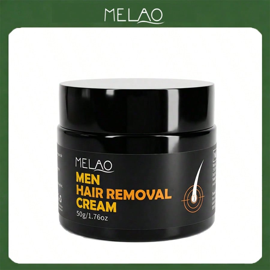 MELAO Men Hair Removal Cream for Chest, Back & Body - Fast Acting Formula, Works in 5-8 Mins, Moisturizes & Smoothes Skin, No Irritation