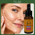 MELAO 5-in-1 Anti-Aging Face Oil with Grape Seed, Cocoa Butter & Retinol | Vitamin C + E Enriched | Wrinkle Reduction & Skin Hydration