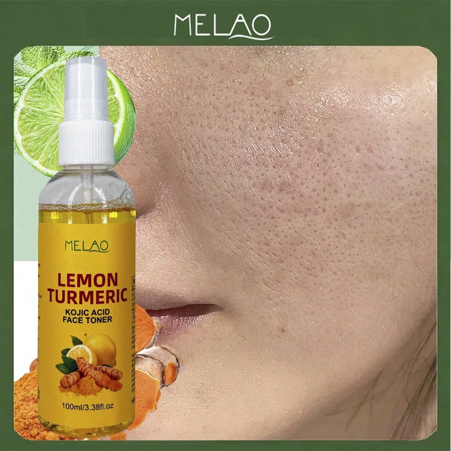 Lemon Turmeric Kojic Acid Face Toner, MELAO Sooting & Clarifying Face Toner, Evens Skin Tone, Minimizes Pores, Refreshes & Balances Skin, Cools After Sun Spray, Long-Lasting Moisturizing