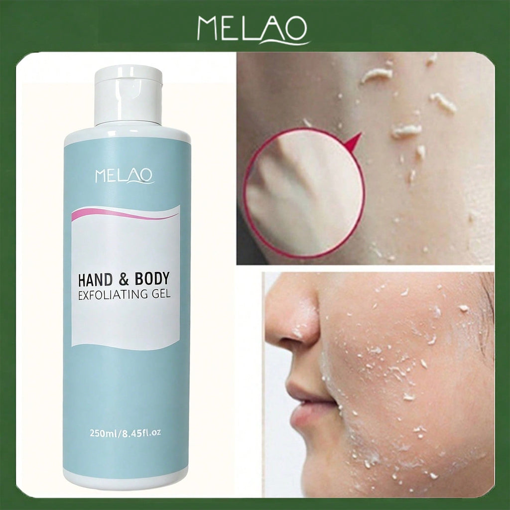 MELAO Hand & Body Exfoliating Gel 250ml/8.45fl.oz, Gentle Skin Exfoliator to Remove Dead Skin, Deep Cleansing Smoothing Exfoliating Gel for Rough Dry Skin