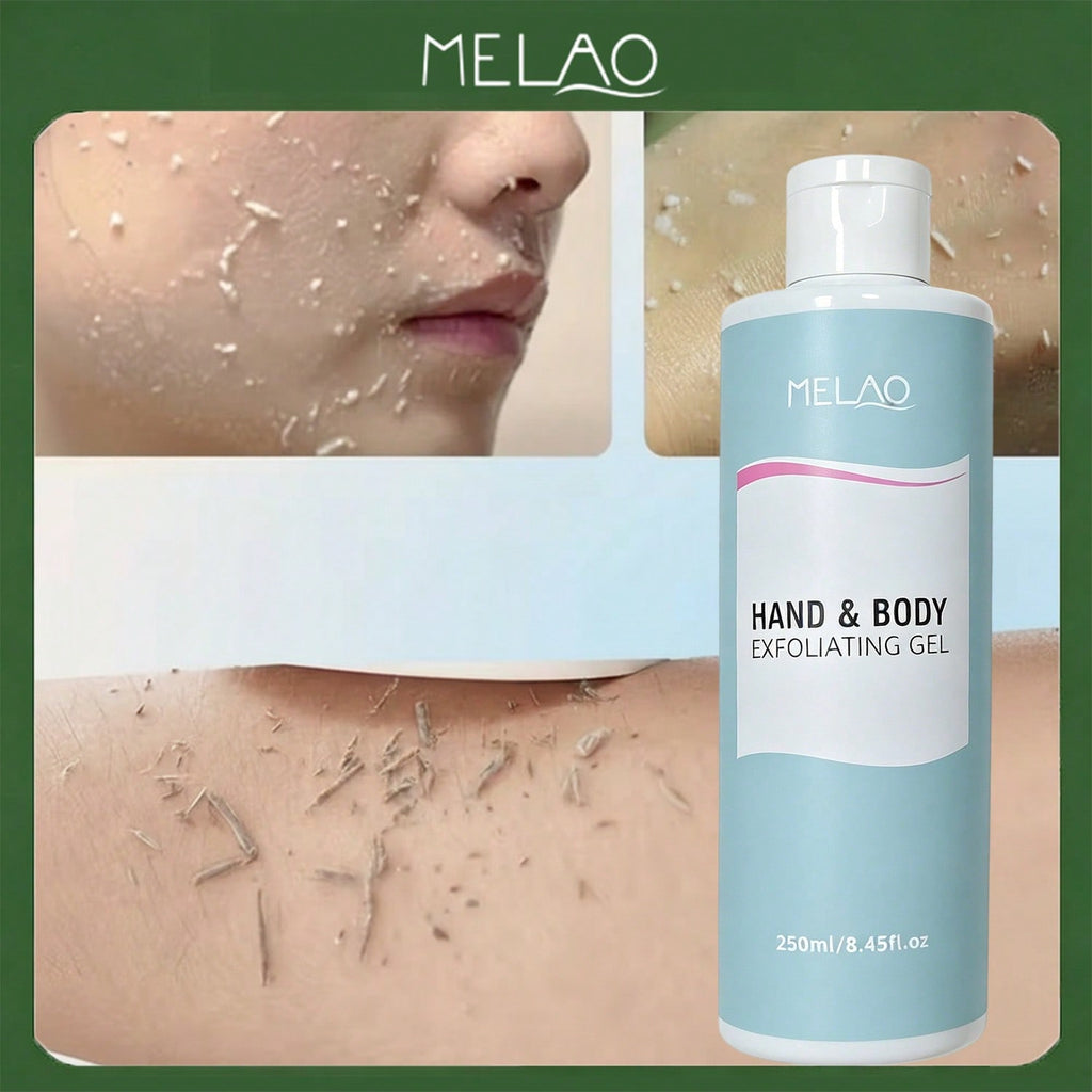 MELAO Hand & Body Exfoliating Gel 250ml/8.45fl.oz, Gentle Skin Exfoliator to Remove Dead Skin, Deep Cleansing Smoothing Exfoliating Gel for Rough Dry Skin
