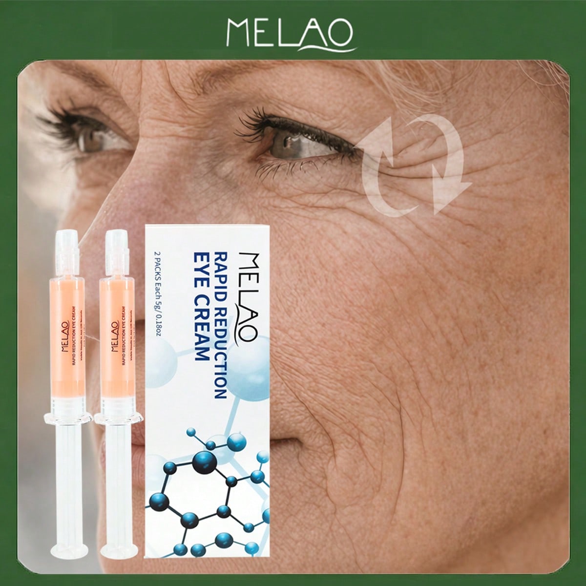 MELAO Rapid Reduction Eye Cream - Dark Circle & Puffiness Treatment, Visibly Reduce Bags and Wrinkles with Caffeine & Hyaluronic Acid