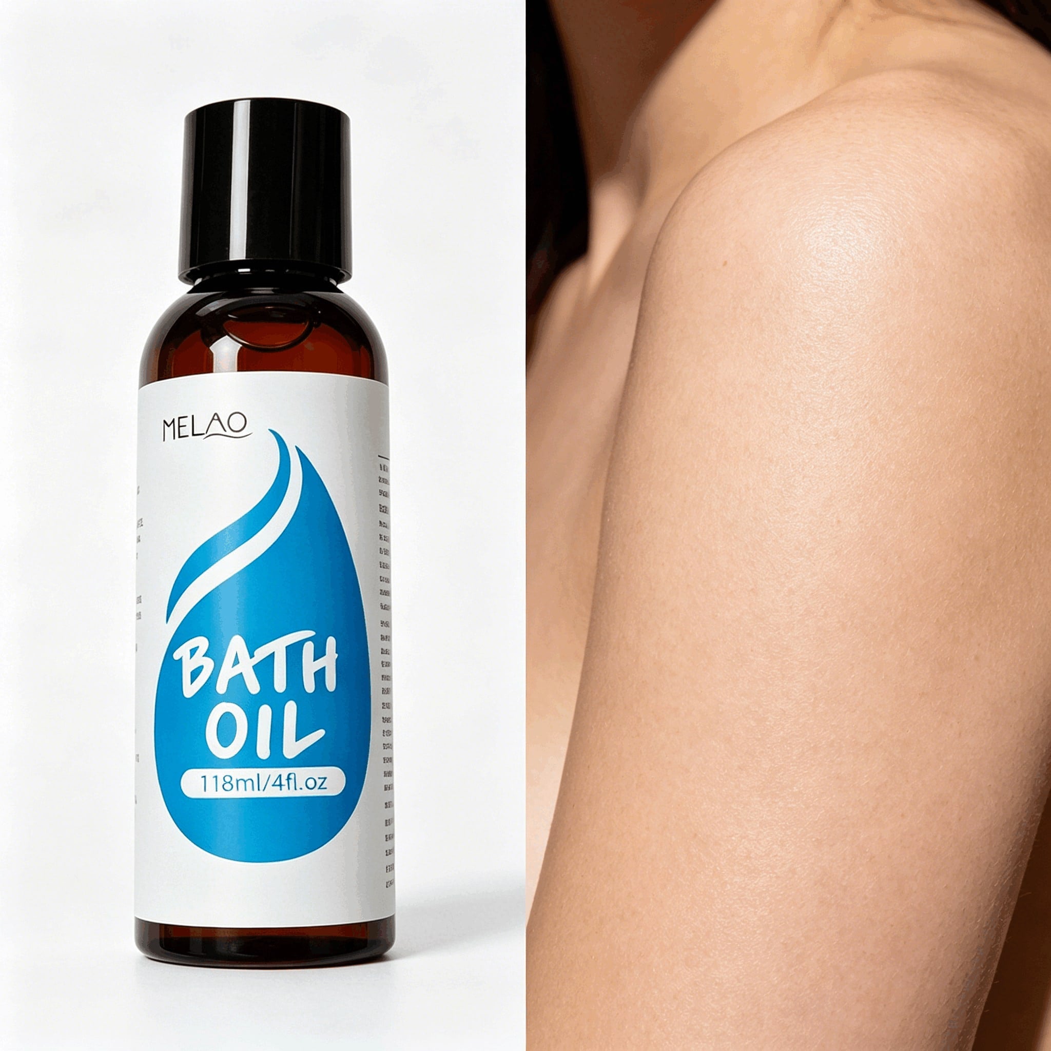 MELAO Hydrating Bath Oil 118ml/4fl.oz, Moisturizing Body Bath Oil for Dry Skin, Relaxing Nourishing Bubble Bath Skin Care Oil