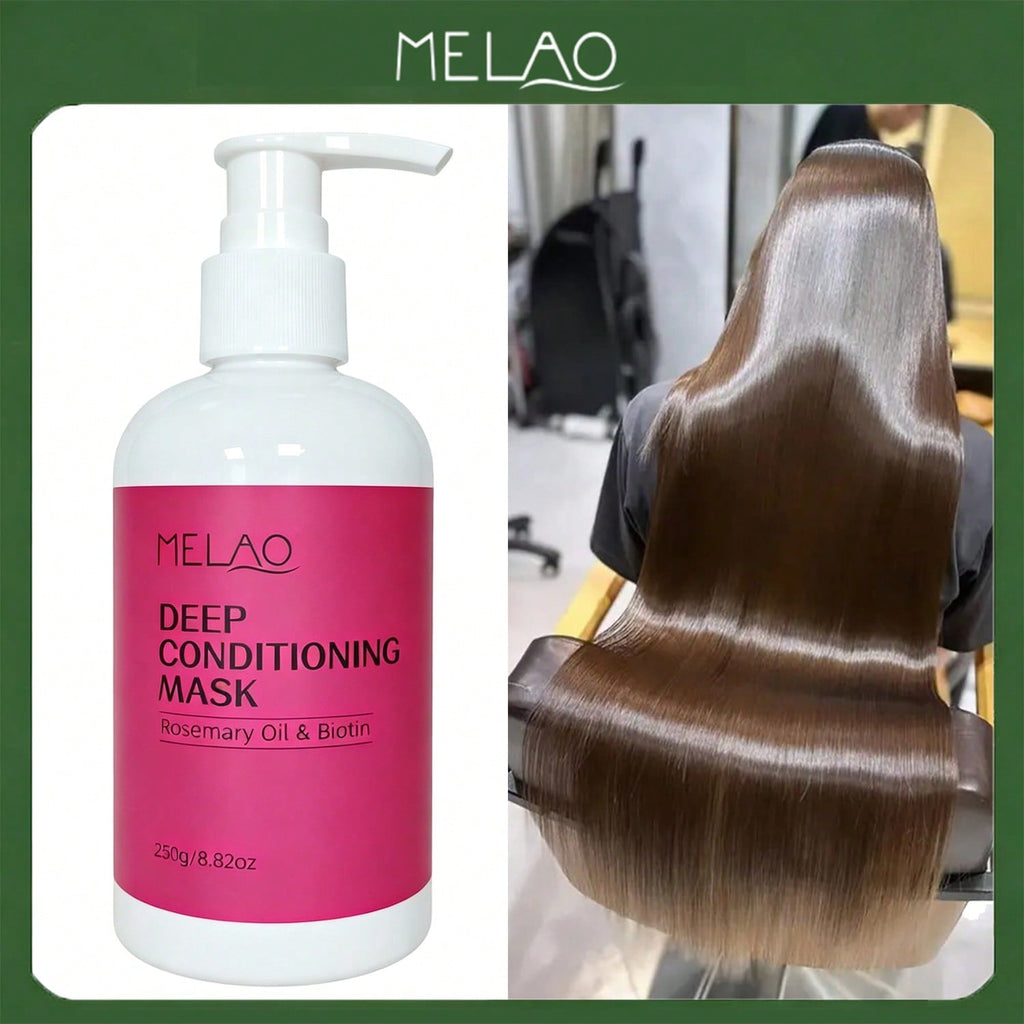 MELAO Deep Conditioning Hair Mask 250g/8.82oz, with Rosemary Oil & Biotin, Repair Damaged Hair, Deep Moisturizing & Nourishing Treatment Mask for Dry Frizzy Hair