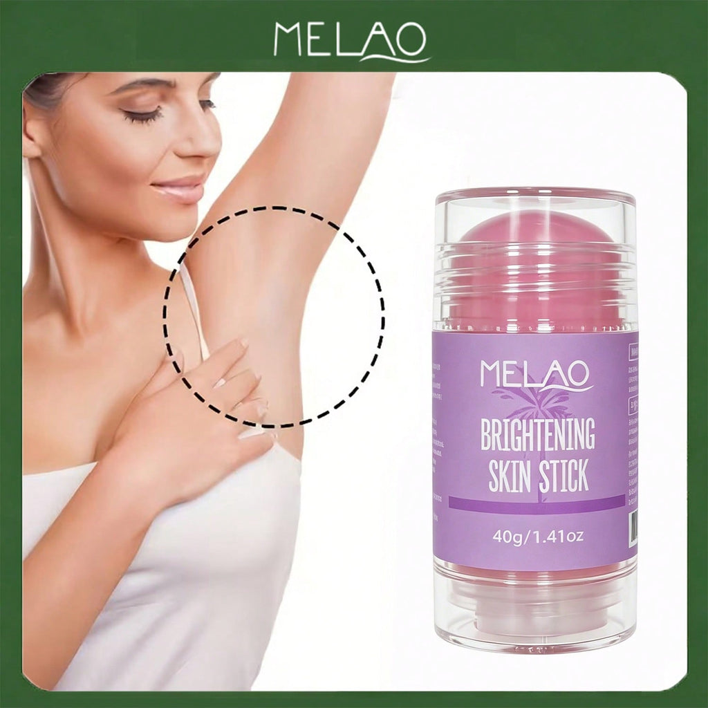 MELAO Brightening Skin Stick 40g/1.41oz, Dark Spot Corrector Stick for Underarms, Knees & Elbows, Portable Even Tone Lightening Moisturizing Body Balm Stick