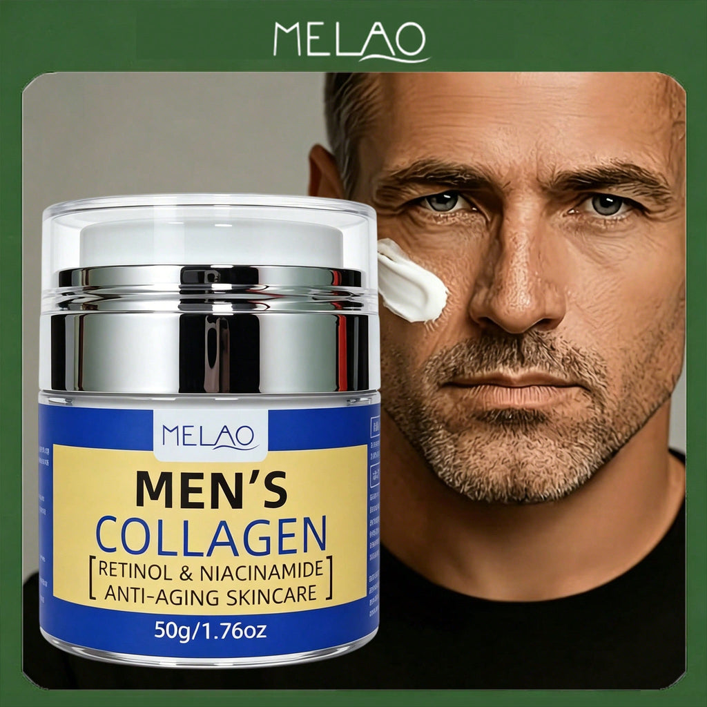 MELAO Men's Collagen Anti-Aging Face Cream 50g/1.76oz, Retinol & Niacinamide Facial Moisturizer for Men, Reduce Wrinkles, Firm Skin & Brighten Dull Complexion