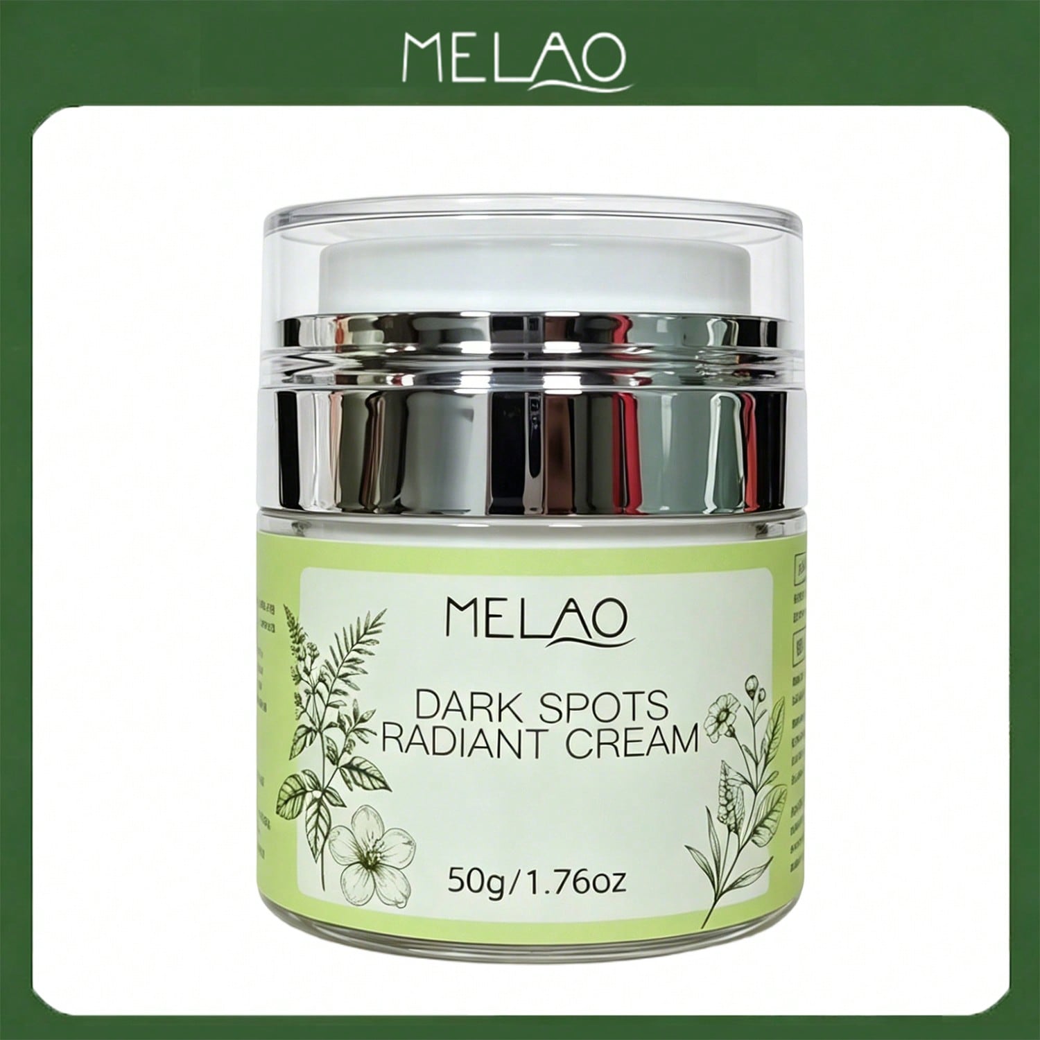 MELAO Dark Spots Radiant Face Cream 50g/1.76oz, Facial Dark Spot Corrector, Brighten Uneven Tone