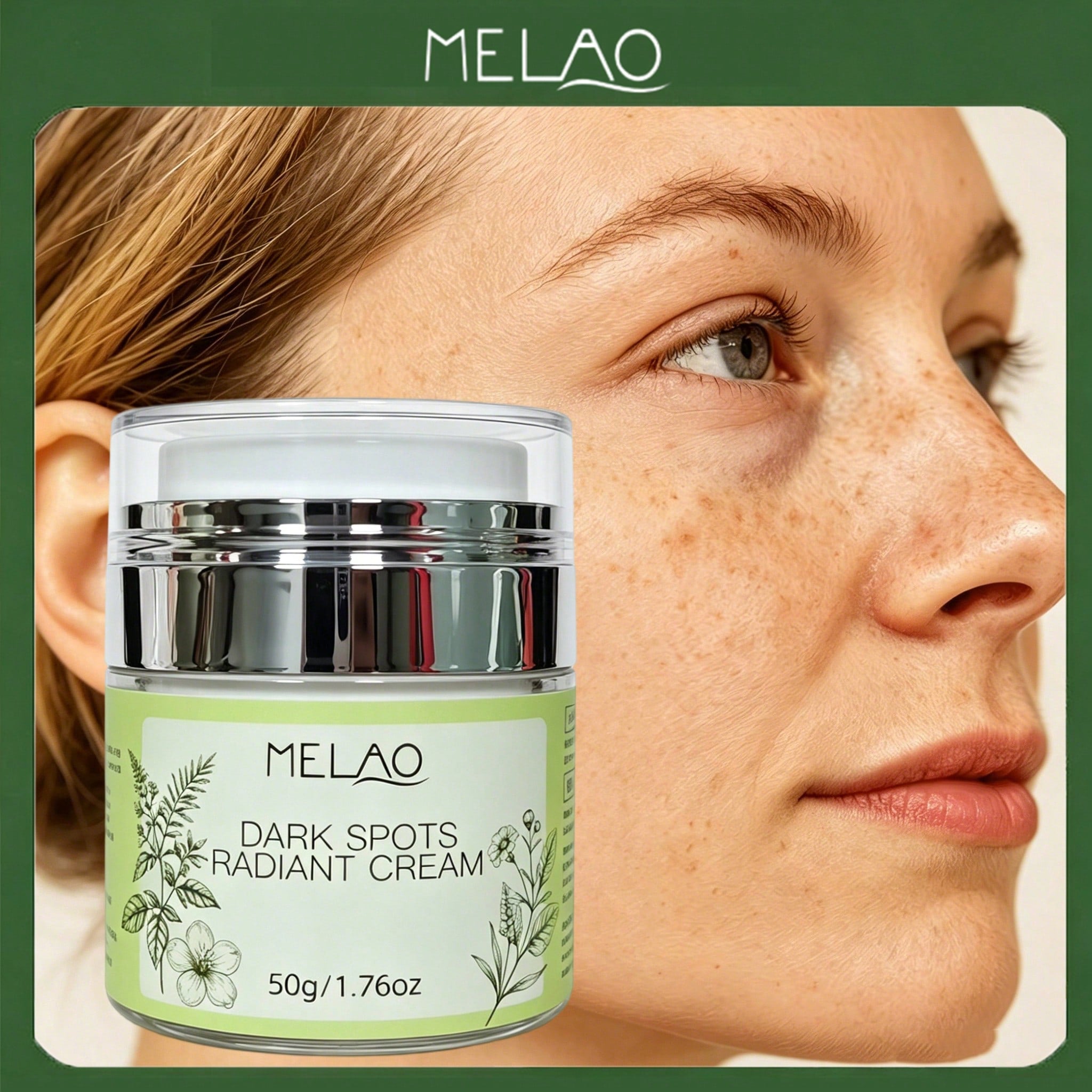 MELAO Dark Spots Radiant Face Cream 50g/1.76oz, Facial Dark Spot Corrector, Brighten Uneven Tone