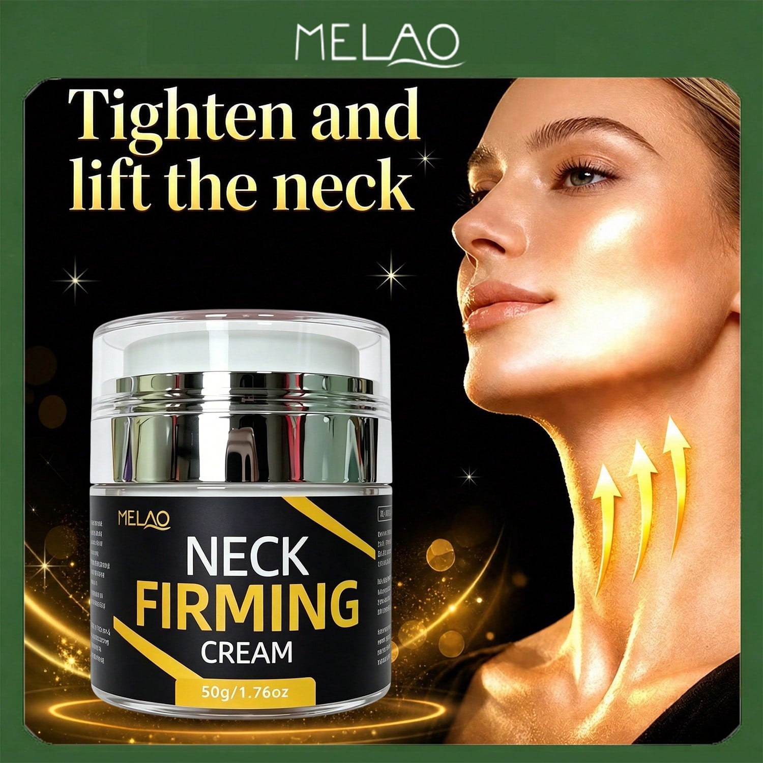 MELAO Neck Firming Cream 50g/1.76oz, Anti-Aging Neck Tightening Lotion, Smooth Neck Wrinkles, Lift Sagging Skin & Improve Double Chin Texture