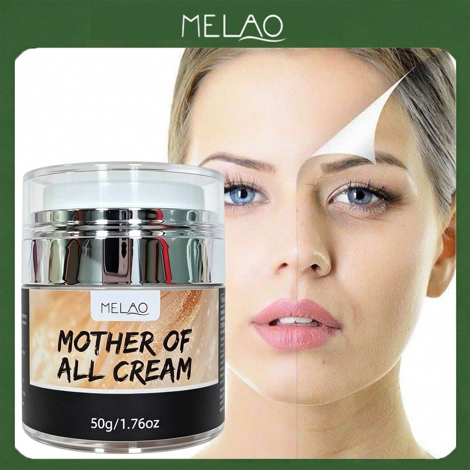 MELAO Mother of All Multi-Effect Face Cream 50g/1.76oz, All-in-One Anti-Aging Facial Moisturizer, Hydrate, Brighten, Firm & Smooth Wrinkles for Daily Facial Care