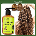 MELAO Argan Oil Curling Cream 280ml - Natural Defining & Frizz Control Cream for Curly Hair, Adds Shine, Hydration & Softness, with Pump for Easy Use