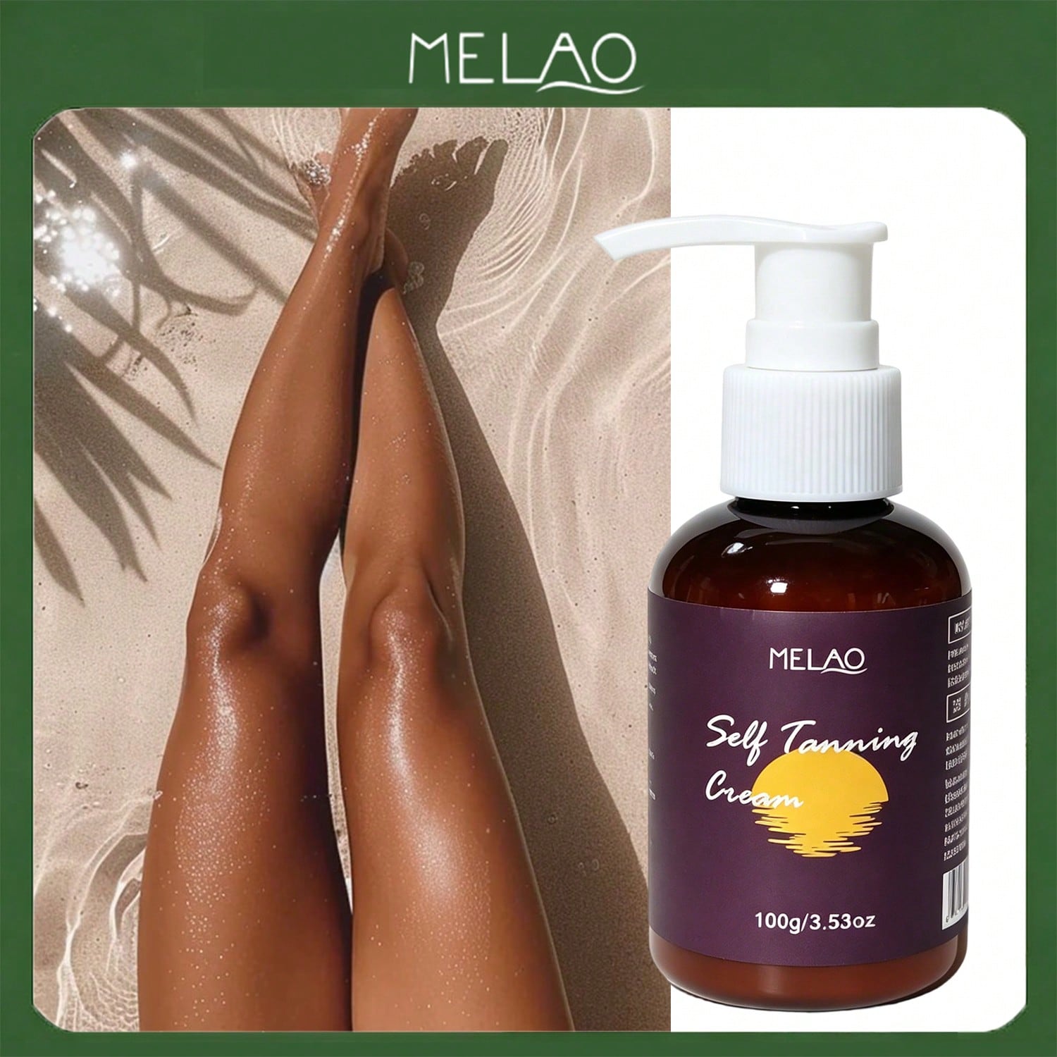 Self Tanning Lotion, MELAO Natural Sunless Tanner Lotion, Gradual Bronze Tan for Face & Body, Hydrating & Streak-Free, Buildable Natural Color, 100g/3.53oz