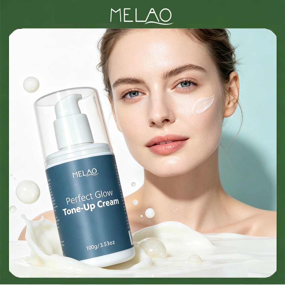 MELAO Perfect Glow Tone-Up Cream 100g/3.53oz, Natural Glow Hydrating Tone Up Primer Cream, Even Skin Tone & Daily Moisturizer Cream