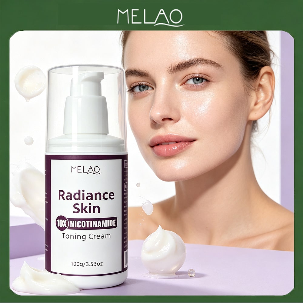 MELAO Radiance Skin Nicotinamide Toning Cream 100g/3.53oz, Daily Hydrating Even Tone Facial Cream, Boost Natural Skin Glow & Improve Dull Texture