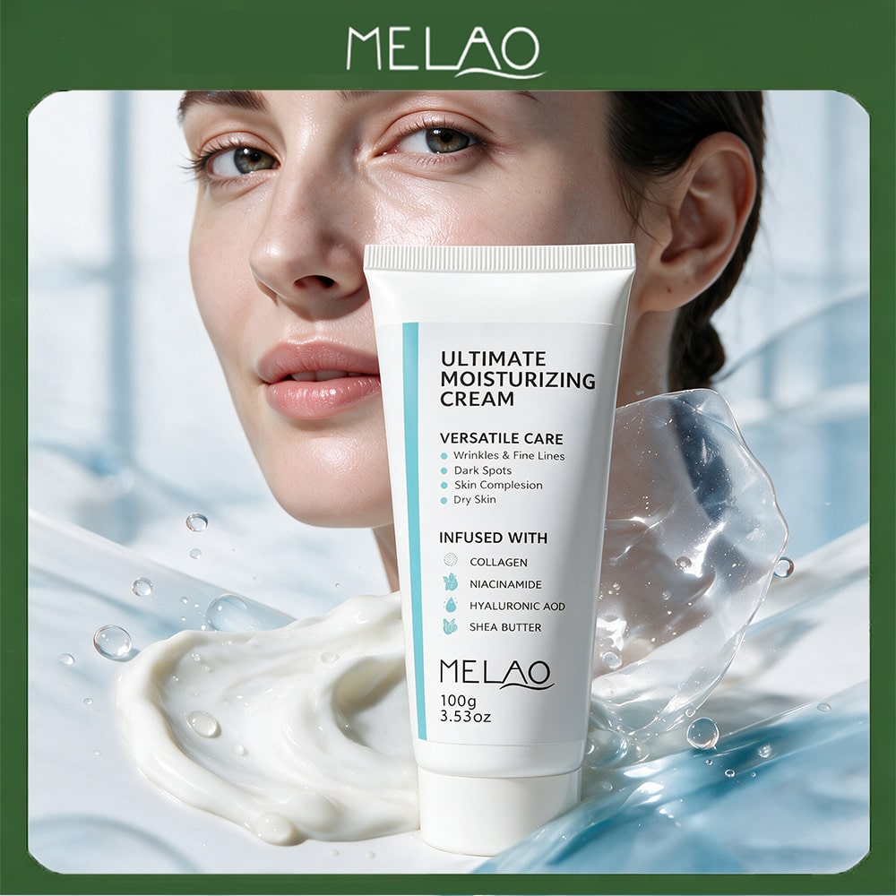 MELAO Ultimate Moisturizing Cream 100g/3.53oz, Multi-Ingredient Daily Facial Moisturizer, Hydrate Dry Skin & Improve Dull Uneven Texture