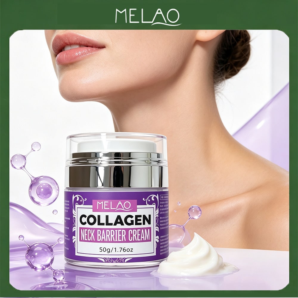 MELAO Collagen Neck Barrier Cream 50g/1.76oz, Daily Neck Skin Barrier Repair Moisturizer, Deep Hydrating & Smooth Dry Neck Lines