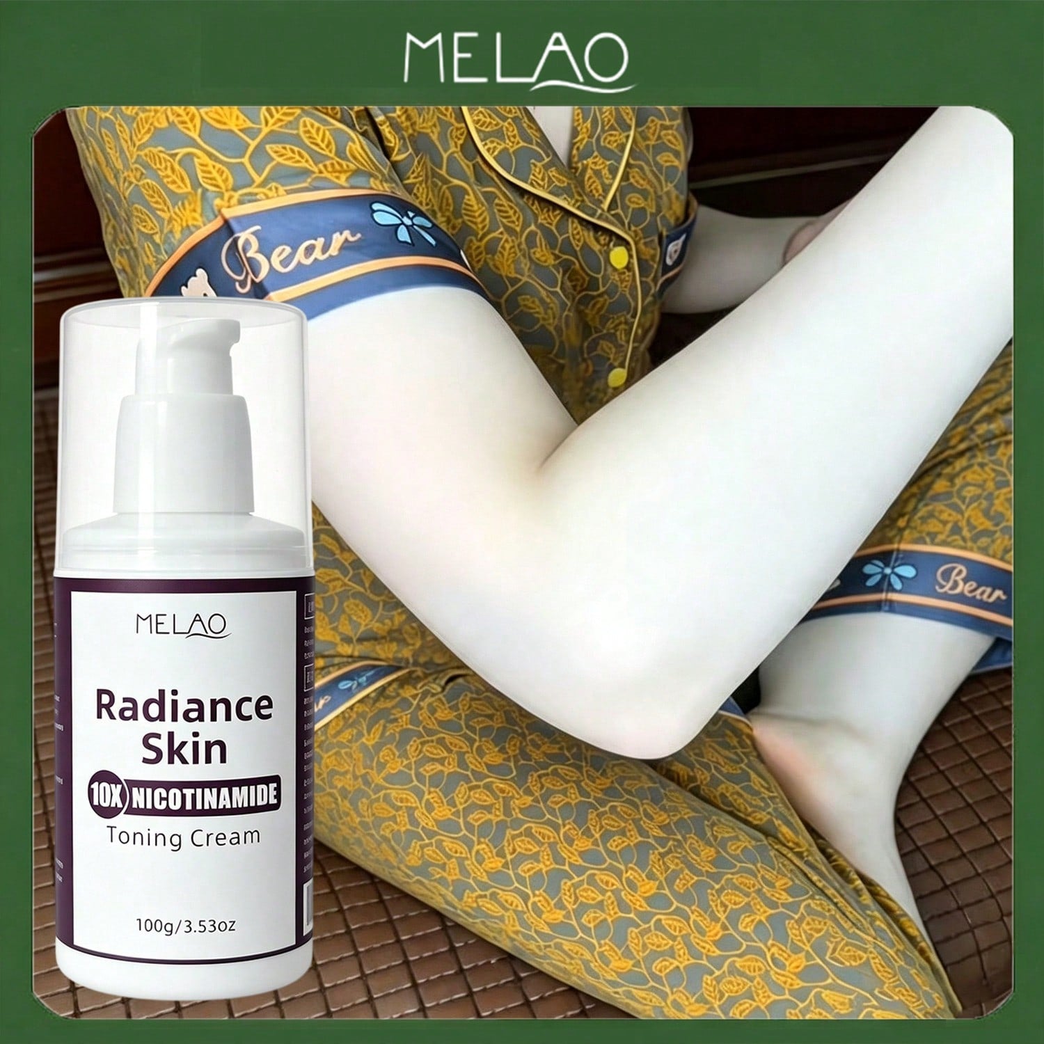 MELAO Radiance Skin Nicotinamide Toning Cream 100g/3.53oz, Daily Hydrating Even Tone Facial Cream, Boost Natural Skin Glow & Improve Dull Texture