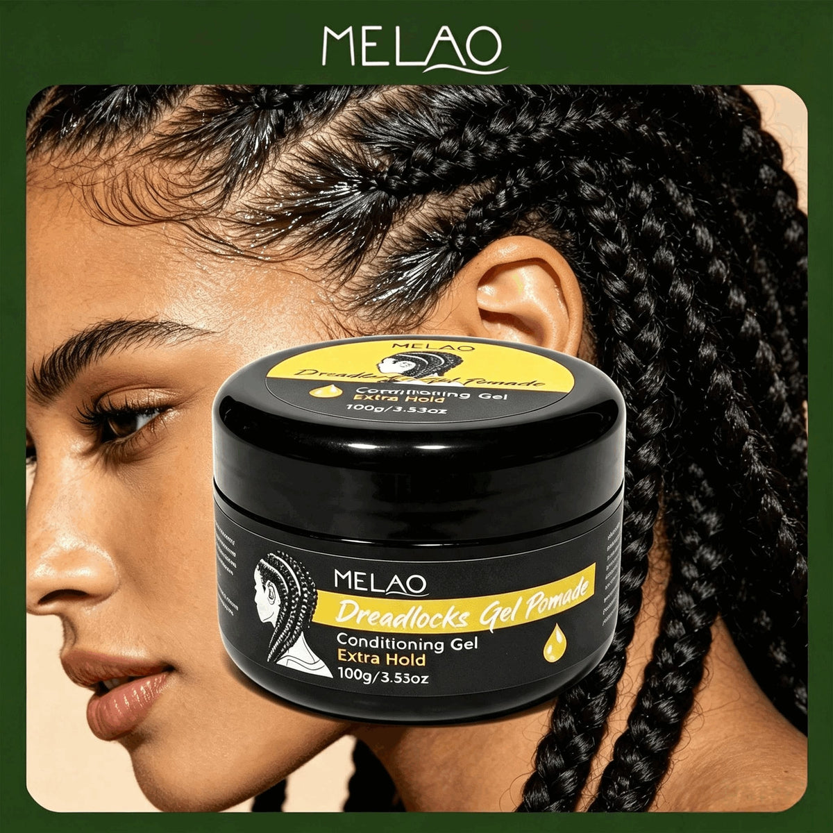 MELAO Dreadlocks Gel Pomade 100g/3.53oz, Extra Hold Conditioning Hair Gel, Styling Pomade for Dreadlocks, Braids & Twists Hairstyle