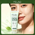 MELAO Physical Exfoliating Facial Scrub 100ml/3.38fl.oz, With Aloe Vera & Centella Asiatica, Gentle Face Exfoliator, Deep Clean Pores for Soft Smooth‑Looking Facial Skin