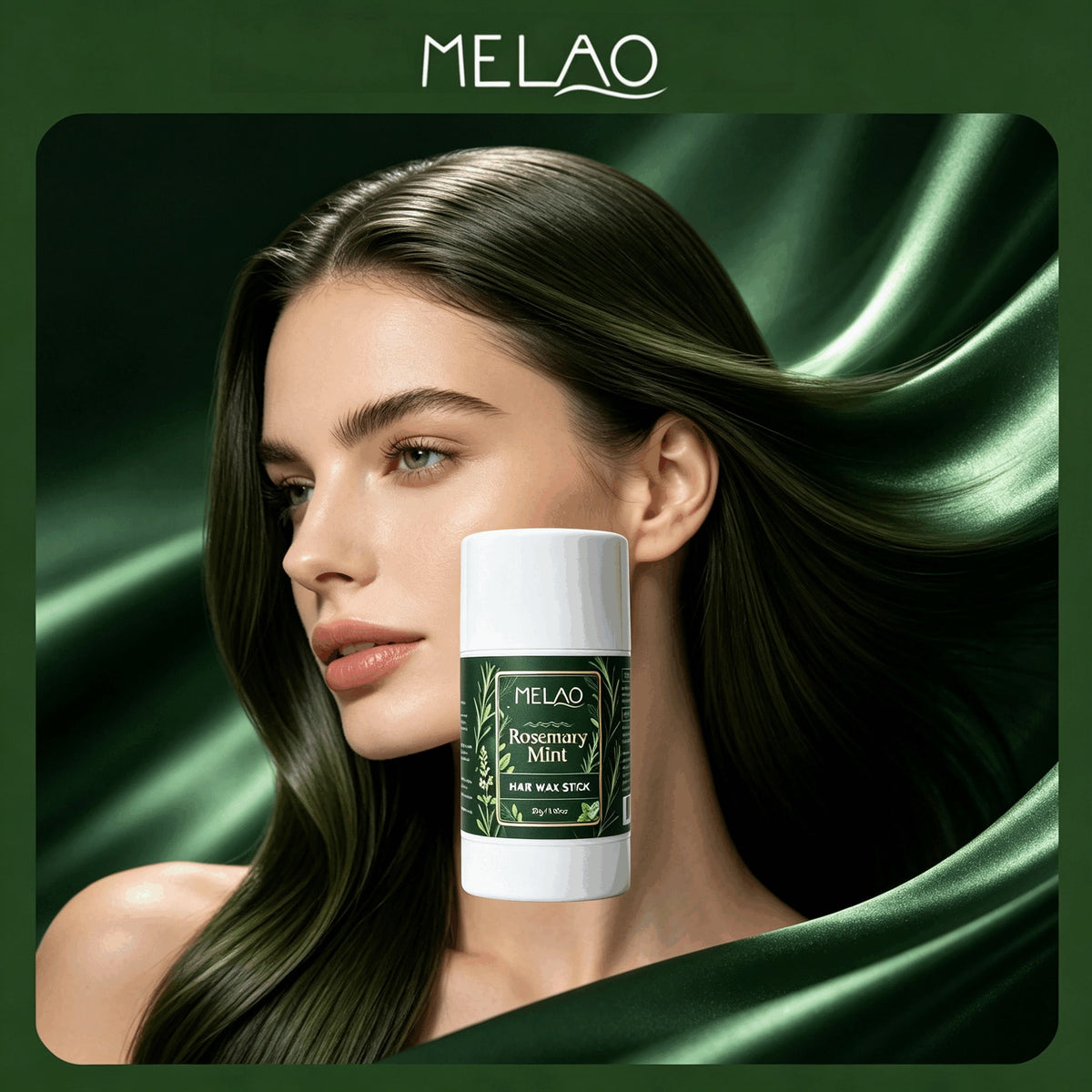 MELAO Rosemary Mint Hair Wax Stick, Flyaway Hair Tamer Stick, Edge Control Hair Pomade Stick, Non Greasy Hair Styling Wax for Braids Wigs 30g